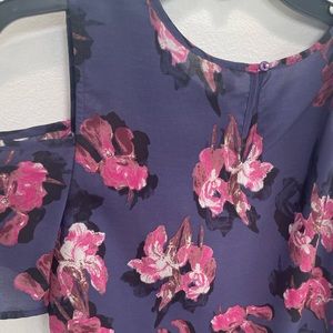 Japna cutout shoulder floral flare top